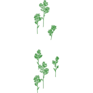 绿色植物刺绣图案
