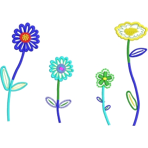 彩色刺绣花朵图案