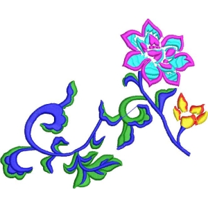 彩色花卉刺绣图案