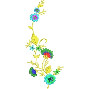 彩色刺绣花卉图案