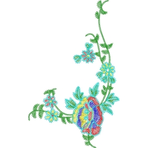 彩色刺绣花卉图案