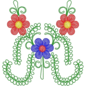 彩色刺绣花卉图案
