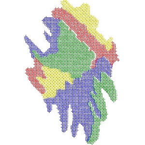 彩色像素化抽象地图