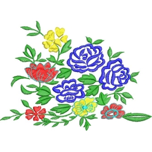 彩色花卉刺绣图案