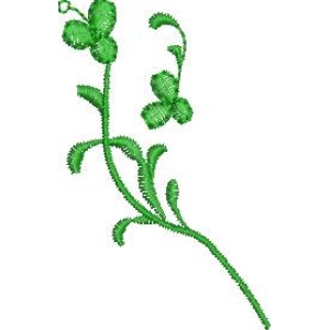 绿色植物刺绣图案