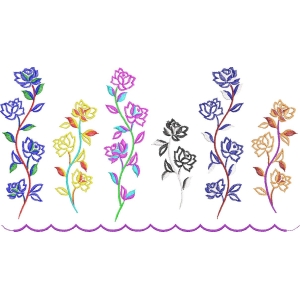 彩色刺绣玫瑰花图案