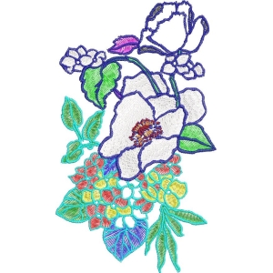 彩色刺绣花卉图案