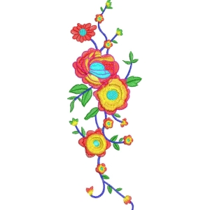 彩色刺绣花卉图案