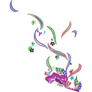 彩色刺绣花卉图案
