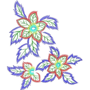 彩色刺绣花卉图案