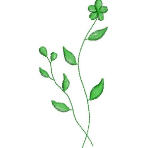 绿色植物刺绣图案