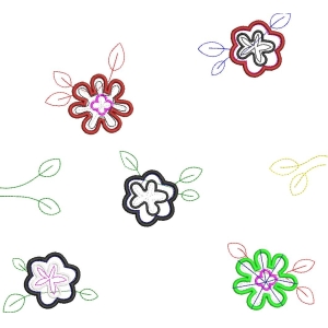 彩色刺绣花朵图案设计