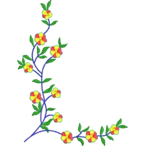 彩色花卉刺绣图案