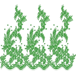 绿色植物刺绣图案