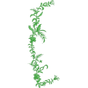 绿色植物刺绣图案