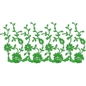 绿色藤蔓花卉刺绣图案_zbw2801