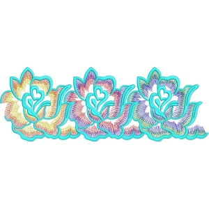 彩色刺绣花卉图案