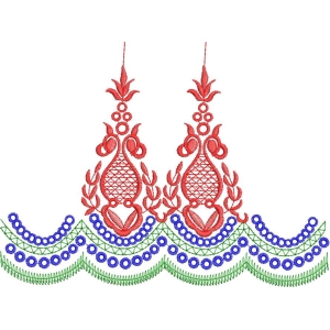 红色刺绣花纹装饰图案
