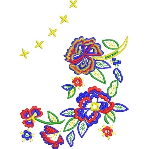 彩色刺绣花卉图案