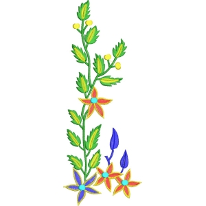 彩色刺绣植物图案