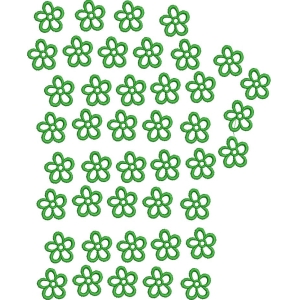 绿色花朵图案排列