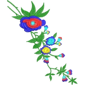 彩色刺绣花卉图案