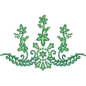 绿色植物刺绣图案