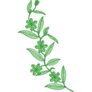 绿色植物刺绣图案