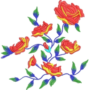 彩色刺绣花卉图案