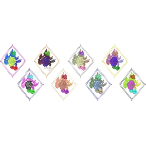 菱形刺绣花卉图案集合