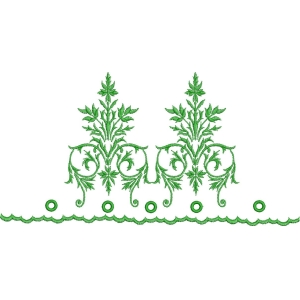 绿色植物刺绣图案