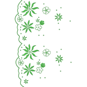 绿色花卉刺绣图案设计_zbw2858