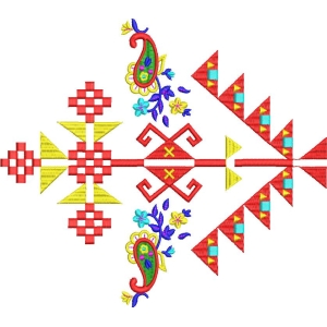 彩色几何刺绣图案