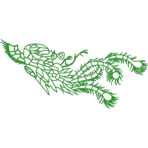 绿色植物刺绣图案