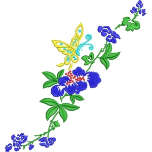 刺绣花卉蝴蝶图案
