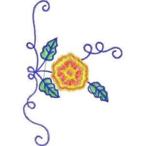 彩色刺绣花卉图案