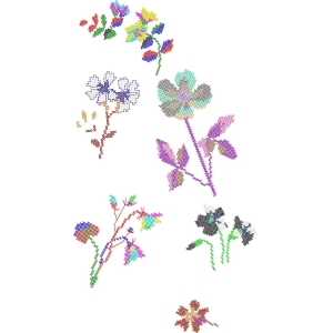 像素花卉图案设计