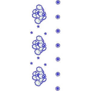 蓝色刺绣花卉图案设计