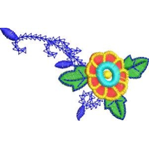 彩色刺绣花卉图案