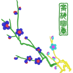 梅花图纹刺绣设计