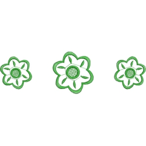 绿色刺绣花朵图案