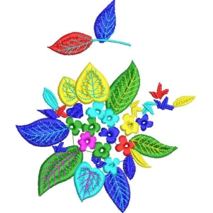 彩色刺绣花卉图案