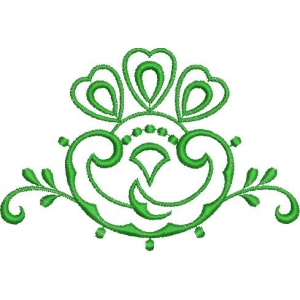 绿色花卉刺绣图案