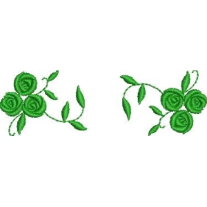绿色玫瑰藤蔓图案