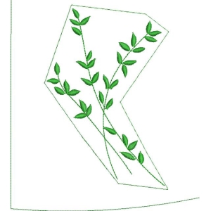绿色植物刺绣图案设计
