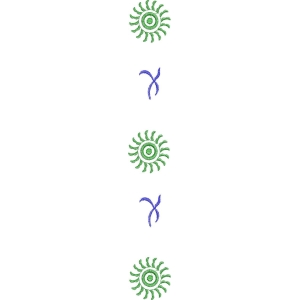 绿色太阳与蓝色交叉图案重复排列