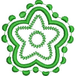绿色星形刺绣图案