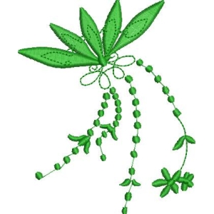 绿色植物刺绣图案