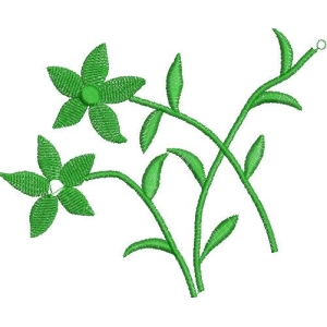 绿色植物刺绣图案