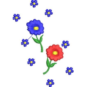 彩色花朵刺绣图案